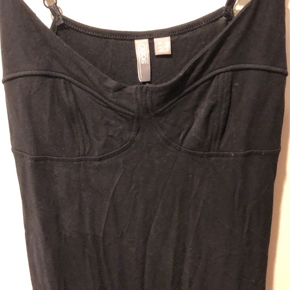 ASOS black tall slip dress, size 6 US, chic, casual, bustier detail, cozy - Picture 4 of 7